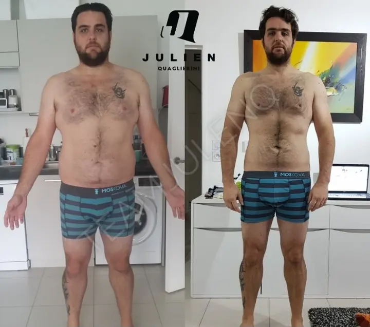 Aurélien, avant et après avec les programmes de Julien Quaglierini