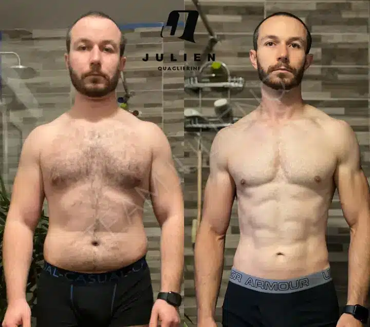 Jérémy, avant et après avec les programmes de Julien Quaglierini