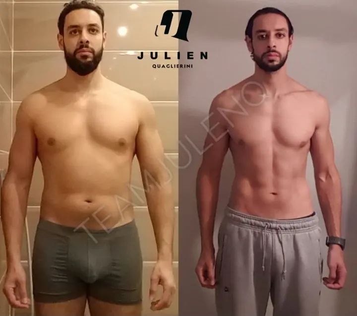 Karim, avant et après avec les programmes de Julien Quaglierini