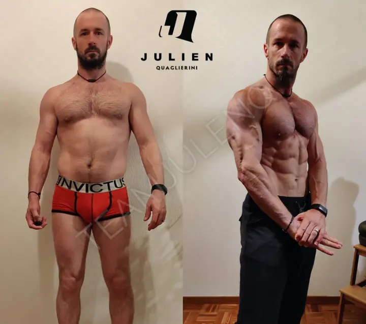 Nicola, avant et après avec les programmes de Julien Quaglierini